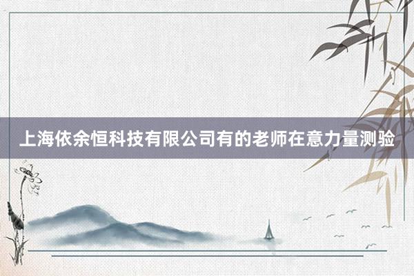 上海依余恒科技有限公司有的老师在意力量测验