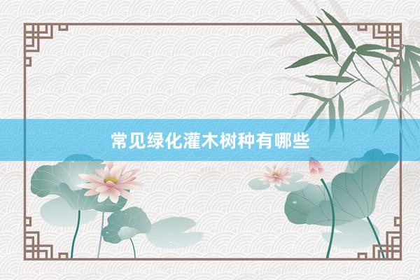 常见绿化灌木树种有哪些