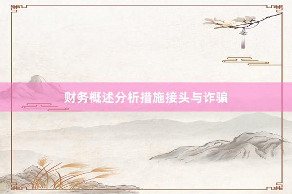 财务概述分析措施接头与诈骗